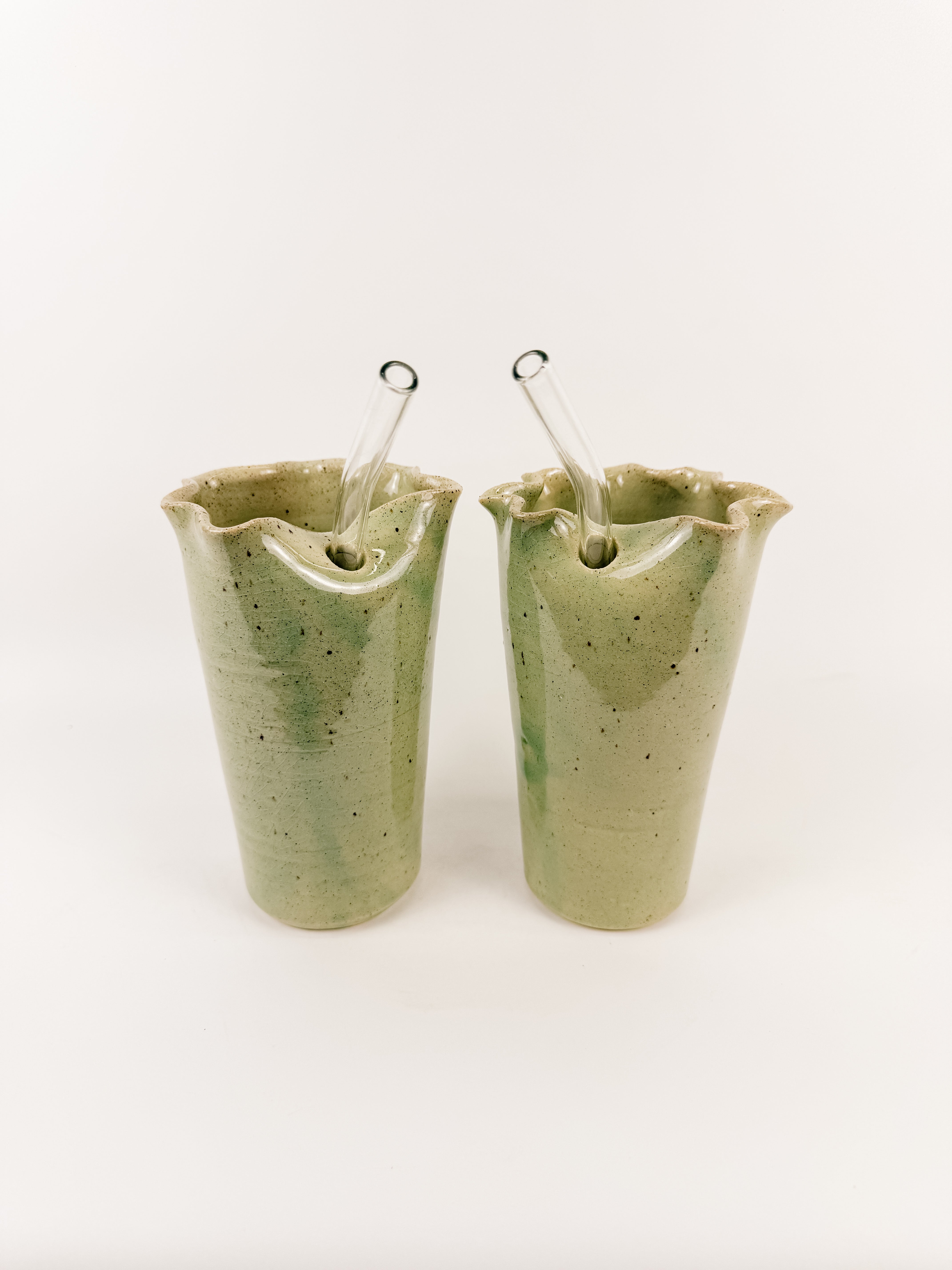 Green Ruffle Cup