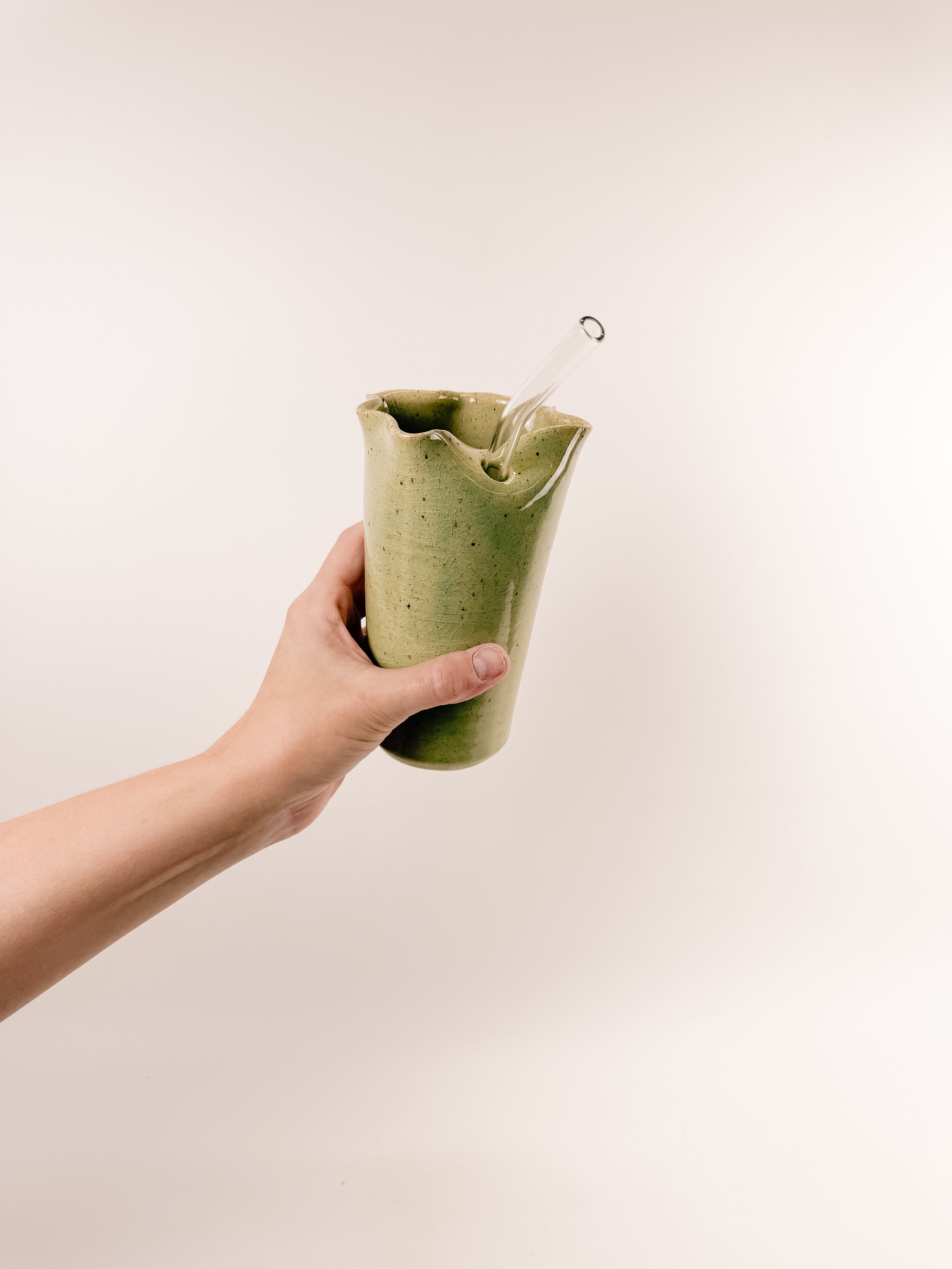 Green Ruffle Cup