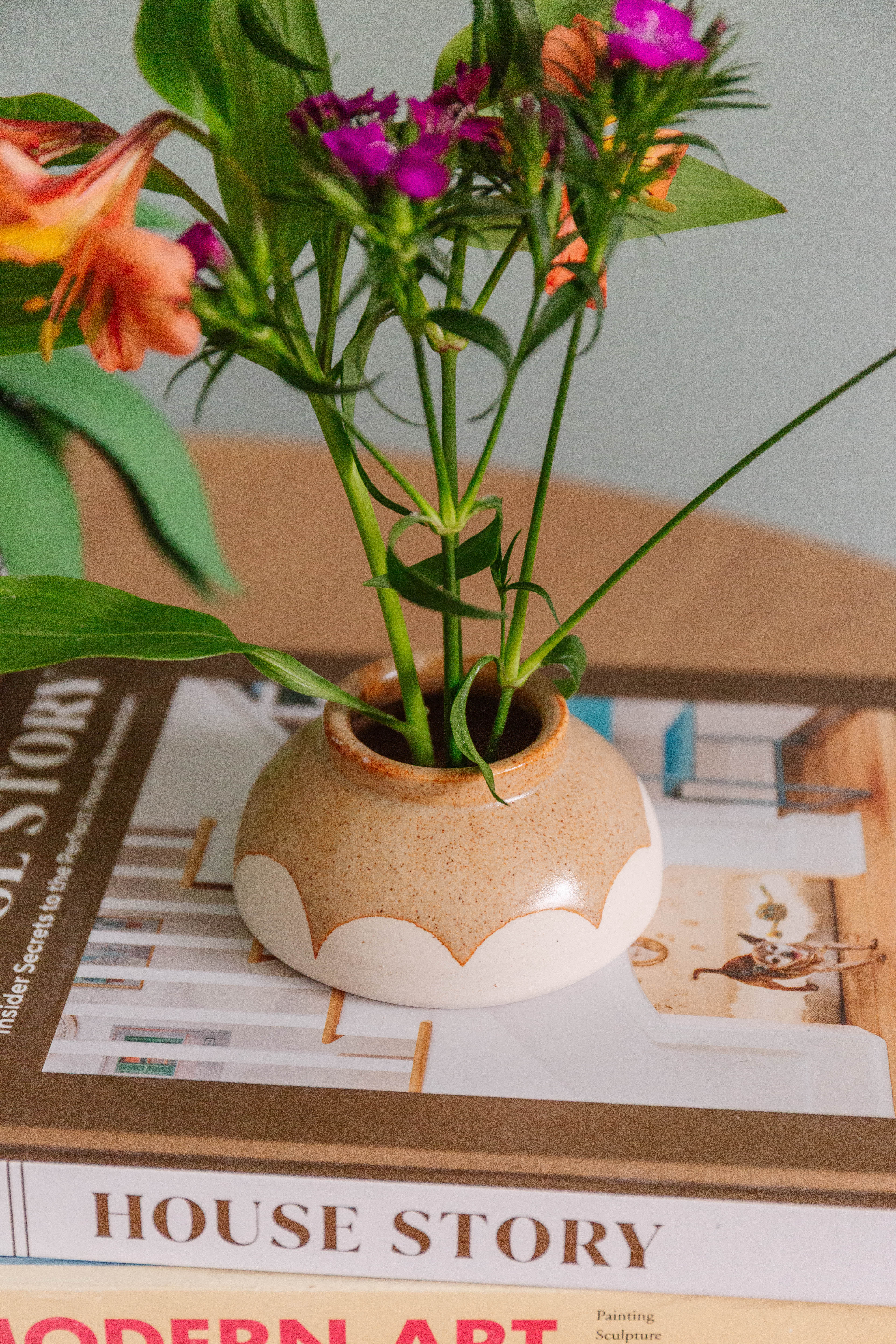 Tan Ikebana Vase